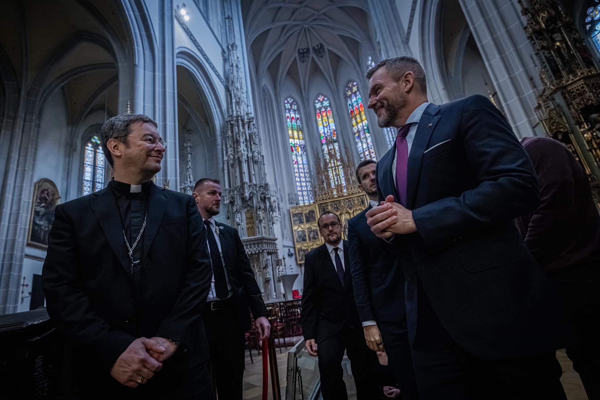 Peter Pellegrini v Katedrále sv. Alžbety v Košiciach pri príležitosti nedožitých 100. narodenín kardinála Jozefa Tomka. FOTO: META / Peter Pellegrini