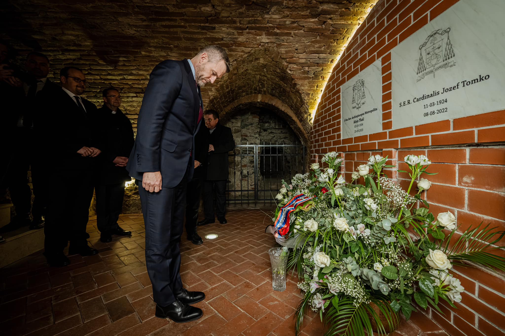 Peter Pellegrini v Katedrále sv. Alžbety v Košiciach pri príležitosti nedožitých 100. narodenín kardinála Jozefa Tomka. FOTO: META / Peter Pellegrini